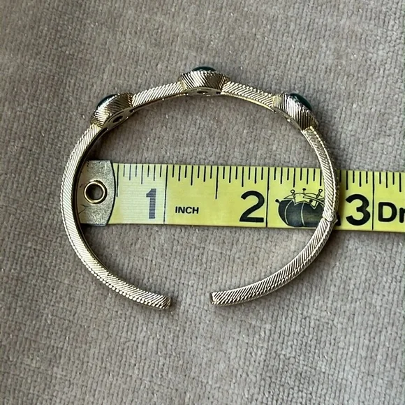 Judith Ripka Chalcedony & Chrome Diopside Gold Clad Sterling Bangle Cuff - Picture 13 of 16